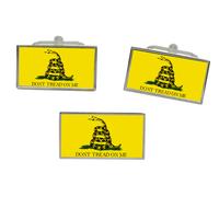 Set Di Gemelli E Spilla Per Cravatta Con Bandiera Di Gadsden