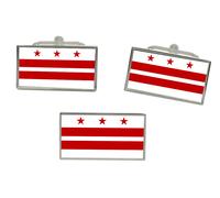 Set Di Gemelli E Spilla Per Cravatta Con Bandiera Di WASHINGTON DC (USA)
