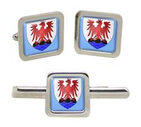 Set Di Gemelli Quadrati E Clip Per Cravatta Nice (Francia)