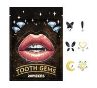 Set di gemme dentali, set di gioielli con cristalli e pietre preziose, accessorio di rimovibile e riflettente per principianti e appassionati di bellezza