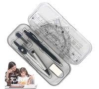 Set di geometria | 10x kit di geometria matematica con righello e cerchio | Kit prospraktor con casella di memoria con casella di memoria | Forniture scolastiche adatte a alunni, studenti, esame e lez