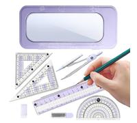 Set di Geometria | Compasso da Disegno Geometrico per Scuola | Materiale da Disegno con Astuccio | per Bambini e Adolescenti per Ragazze e Ragazzi per Studio Classe Università per Schizzo e