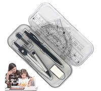 Set di geometria per studenti | Kit di geometria matematica 10X | Kit di strumenti matematici con scatola portaoggetti, forniture per studenti, set di precisione con bussola da disegno