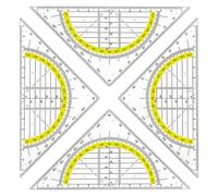 Set di geometrie quadrate integrate a 180 gradi, goniometro da disegno, righello per disegno, strumento di misurazione per disegno architettonico, strumento di disegno tecnico con scale