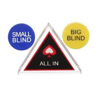 Set di Gettoni Poker a Doppio Strato in Plastica e Vetro | Marcatore Dealer, Grande Buio e Piccolo Buio, Accessorio per Carte e Feste, Set Supporto