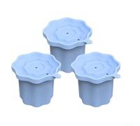 Set di ghiaccio in silicone per bottiglie Owala da 680,4 g, con coperchio integrato per una conservazione senza disordine e un ambiente di congelamento controllato (confezione da 3, azzurro)