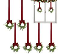 Set di ghirlande natalizie - 6 pezzi, mini 30 cm, in velluto, decorazione da parete, per interni ed esterni, decorazione stagionale per la casa