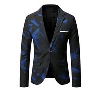 Set di giacche a maniche lunghe per uomo Color Block Work Match Elegante giacca con cappuccio Blazer Cappotti Set Uomo 2025, Y-566 Navy, XL