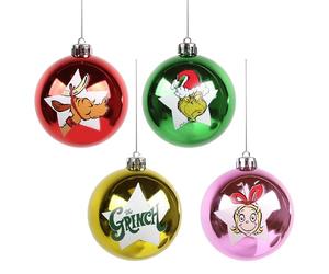 Set di gingilli natalizi del Grinch, ornamenti per l'albero di Natale, plastica 4 pezzi