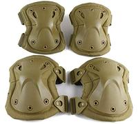 Set di ginocchiere e gomitiere tattiche,Protezioni militari per gomito e ginocchiere,Set di attrezzi protettivi King Kong,Attrezzatura sportiva (cachi)