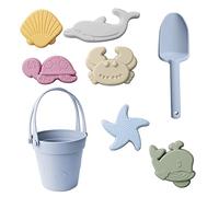 Set di giocattoli a sabbia Summer Children BEACH BEACH BEACH E SHOVEL Set Set di giocattoli Sicuro Strumenti di scavo della dimora di sabbia genitore-bambino per esterno, confezione di 8 blu chiaro,