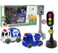 Set di Giocattoli Auto con Segnali Stradali e Segnaletica Luminosa