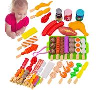 Set di giocattoli BBQ - BABBECUE FINT PLAY SET | Playset playset giocattoli all'aperto, cibo per per grill barbecue, interattivi per alimenti finti per bambini Accessor