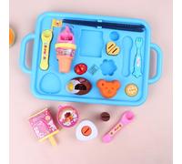 Set di giocattoli Bento Box per bambini-Casa delle bambole Cucina finta gioco cibo per simulazione; Carino giocattolo piatto da pranzo a forma di orso in miniatura per fingere di giocare