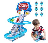 Set di giocattoli con scivolo pinguini, giocattolo con scivolo elettrico | Giocattolo per pista da arrampicata su scale con - Giocattolo per le scale con per Halloween, Natale, compleanno e il