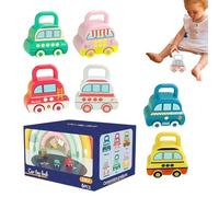 Set di giocattoli con serrature e chiavi per auto: serrature di riconoscimento del numero a 6 pezzi, gioco educativo di conteggio | Veicolo di colore del legno di lunga durata