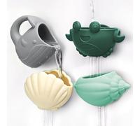 Set di giocattoli da bagno per bambini, con ventose, in morbido silicone, antimuffa, per bambini dai 6 mesi in su, 4 pezzi