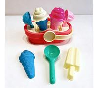 Set di giocattoli da spiaggia per bambini, stampi per sabbia spaziale, stampi a forma di cono gelato, set di strumenti per scavare nella sabbia per il gioco di finzione Set di 4 pezzi per gelato (colo