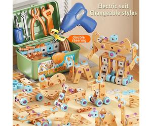 Set di giocattoli di ingegneria fai-da-te per ragazzi, 124/126 pezzi con cacciavite elettrico, viti, piastre, ruote e strumenti, incluso un set di costruzione di robot/auto/aereo, perfetto per bambini