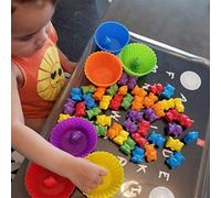 Set di Giocattoli Educativi per Il Conteggio dei Colori da 60 Pezzi per Il Riconoscimento del Colore Dell'orso, per Bambini Piccoli e in età Prescolare (Come Mostrato)