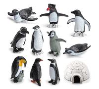 Set di giocattoli mini pinguini da 11 pezzi, giocattolo realistico per la ghiacciaia, set da gioco con figure di animali in plastica, figurine di pinguini in miniatura realistici modello per bambini