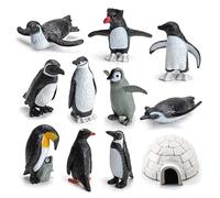 Set di giocattoli mini pinguini da 11 pezzi, giocattolo realistico per la ghiacciaia, set da gioco con figure di animali in plastica, figurine di pinguini in miniatura realistici modello per bambin