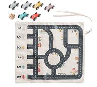Set Di Giocattoli Per Auto In Legno - Playset Da Viaggio Per Bambini Con Veicoli In Legno E Tappetino Pieghevole | Attività Di Apprendimento Della Logica Per Bambini In Età Prescolare, Giocattolo Educ