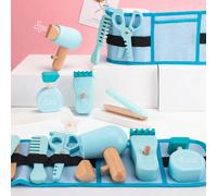 Set di giocattoli per bambini e neonati, con imitazione di capelli in legno, strumenti per giocare a fare il parrucchiere e il trucco, giocattoli per case delle bambole in legno Tagli UnicaLegno