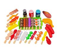 Set di giocattoli per barbecue finto: cucina per bambini, spiedini di carne alla griglia, set da gioco realistico per barbecue, giocattolo interattivo per grigliate per bambini piccoli, regalo per fes