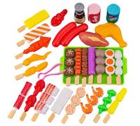 Set di giocattoli per barbecue, per la cucina dei bambini, per grigliare la carne, per alimenti realistici, per barbecue, giocattolo interattivo per bambini, regalo per feste all'aperto, per ragazze