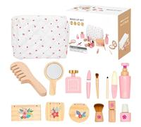 Set di giocattoli per il trucco in legno, kit per il trucco - Set di giocattoli per il trucco e il travestimento | Giocattoli per il salone di parrucchiere per l'educazione precoce, Kit per il
