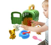 Set di giocattoli per la cura del cane per bambini - Immagina che cuccioli con pennello, e strumenti | Kit funzionale creativo giocattolo per la cura degli animali domestici per bambini, T