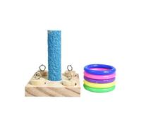 Set di giocattoli per l'addestramento dei pappagalli con puzzle in blocchi di legno e anelli di plastica - Giocattolo per lo sviluppo dell'intelligenza e attività di masticazione,Kit 1,Come mostrato