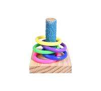 Set di giocattoli per l'addestramento dei pappagalli con puzzle in blocchi di legno e anelli di plastica - Giocattolo per lo sviluppo dell'intelligenza e attività di masticazione,Stile 1,Come mostrato