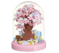 Set di giocattoli per l'edificio floreale, set di giocattoli per costruzione di fiori, casa decorativa Casa di alberi a fiore di ciliegio per il desktop per ufficio, regali di compleanno, stile 2