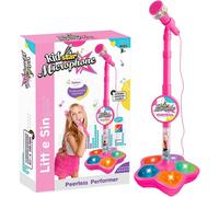 Set di giocattoli per microfono tutto in uno per bambini, supporto per microfono portatile, luci musicali