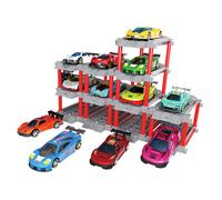 Set di giocattoli per parcheggio con macchinine a traino per feste di
