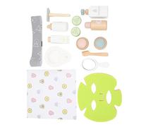 Set di Giocattoli per Trucco in Legno, Set da Salone per Ragazze Kit di Trucco per Giochi di Imitazione in Legno con Maschera Raschietto per Capelli Lozione per Sopracciglia