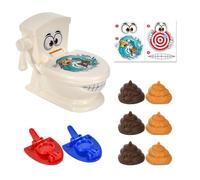 Set di giocattoli per WC in ABS, 10,1 x 8,7 x 7,7 cm, interattivo, gioco da tavolo per la famiglia, gioco di lanciatore con catapulta, divertimento per genitore-figlio, festa per bambini