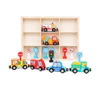 Set Di Giocattolo In Legno | Macchina Magnetica Educativa,Set Di Macchinine Giocattolo - Adatto A Bambini E Bambine Di 3+ Anni, Per Casa, Aula, Asilo, Scuola Materna E Uso Interno