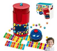 Set di giochi Bingo abbinamento colori, gioco di afferrare velocemente le perline, 90 perline e 6 schede codice, 1 campanella e barattolo di perline