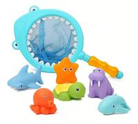 Set di giochi da bagno con spruzzatore d"acqua a forma di pesce squalo galleggiante che cambia colore, gioco di pesca in forma di animals con giocattoli a spruzzo per bambini, accessori per piscine e