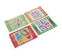 Set Di Giochi Da Tavolo 4 In Respicefinem Con Snake E Ludo Scacchi E Nine Mens Morris Portatile Adatto Per Bambini Dai 3 Anni In Su Realizzato In Tessuto Morbido E Pieghevole Ideale Per