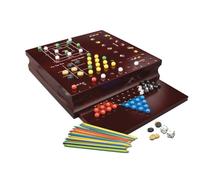 Set di giochi da tavolo in legno 10-in-1 - flipper elettronico, backgammon, scacchi, shangai e più- zig zag
