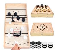 Set di giochi da tavolo sportivi da tavolo 4 in 1 di grandi dimensioni, gioco super veloce, scacchi, gobang per feste in famiglia, gioco di hockey da tavolo, scacchi pieghevole in legno, giocattoli di