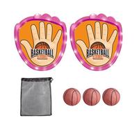 Set di Giochi di Lancio e Cattura, 2 Ricevitori Adesivi e 3 Set di Giocattoli Morbidi da Baseball, Giocattoli Sportivi da Tiro Giochi per Famiglie Regali per Interni Ed Esterni, per Età basketball-A