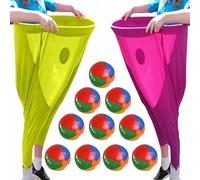 Set di Giochi Giardino Oversize Granny-Pants, Gioco Cattura Palline Con Palline Rimbalzanti E Coni Segnalazione, Set Giochi Da Esterno Giganti Per La Staffetta Squadre E La Festa Famiglia(F)