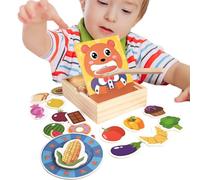 Set di giochi per bambini-alimentazione in legno, giocattolo educativo fatto a mano per bambini piccoli | Set da alimentazione Made di legno, giocattoli consapevole per l'ambiente per lo sv