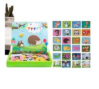 Set di giochi puzzle - Componente di gioco a doppia visualizzazione, forme di animali a tema rurale, intrattenimento portatile per automobili, oggetto per esercitazioni motorie, apparato per studenti