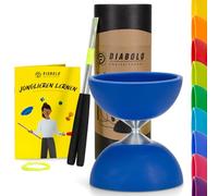 Set di gioco base Diabolo Freizeitsport con diabolo (blu), aste di ricambio in alluminio, corda di ricambio (160 cm), istruzioni, regalo per bambini e principianti